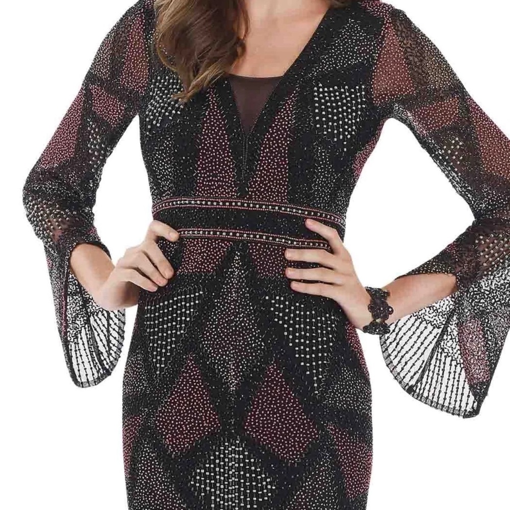 Lara V-Line slit dress.